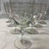 Set of 10 old wine glasses