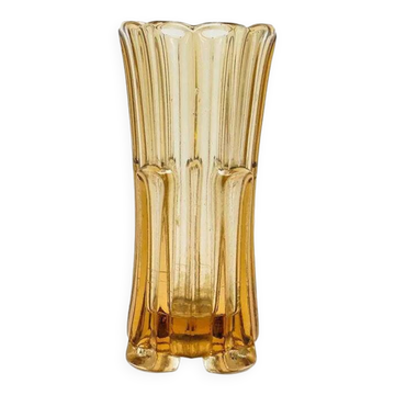 Mid-century modern vase, rose glass, Poland, 1950s