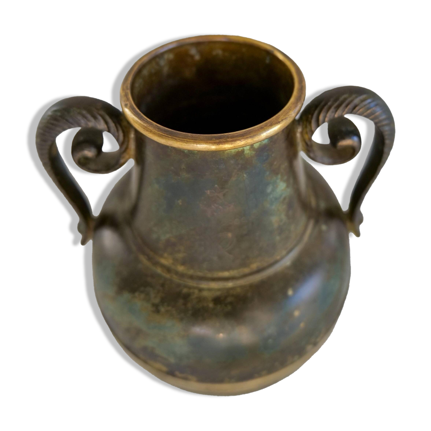 Art Deco vase in bronze and brass by SVM Handarbete, Sweden 1940s