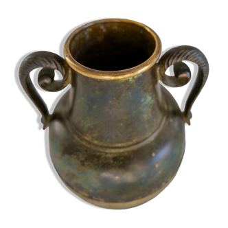 Art Deco vase in bronze and brass by SVM Handarbete, Sweden 1940s