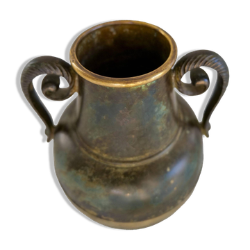 Art Deco vase in bronze and brass by SVM Handarbete, Sweden 1940s