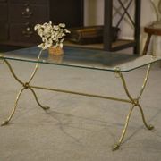 Neo-classical coffee table attributed to Maison Jansen, swan neck legs, 1940s.