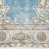 4x6 Sky Blue Orienta Classic Pattern Vintage Rug, 113x201Cm