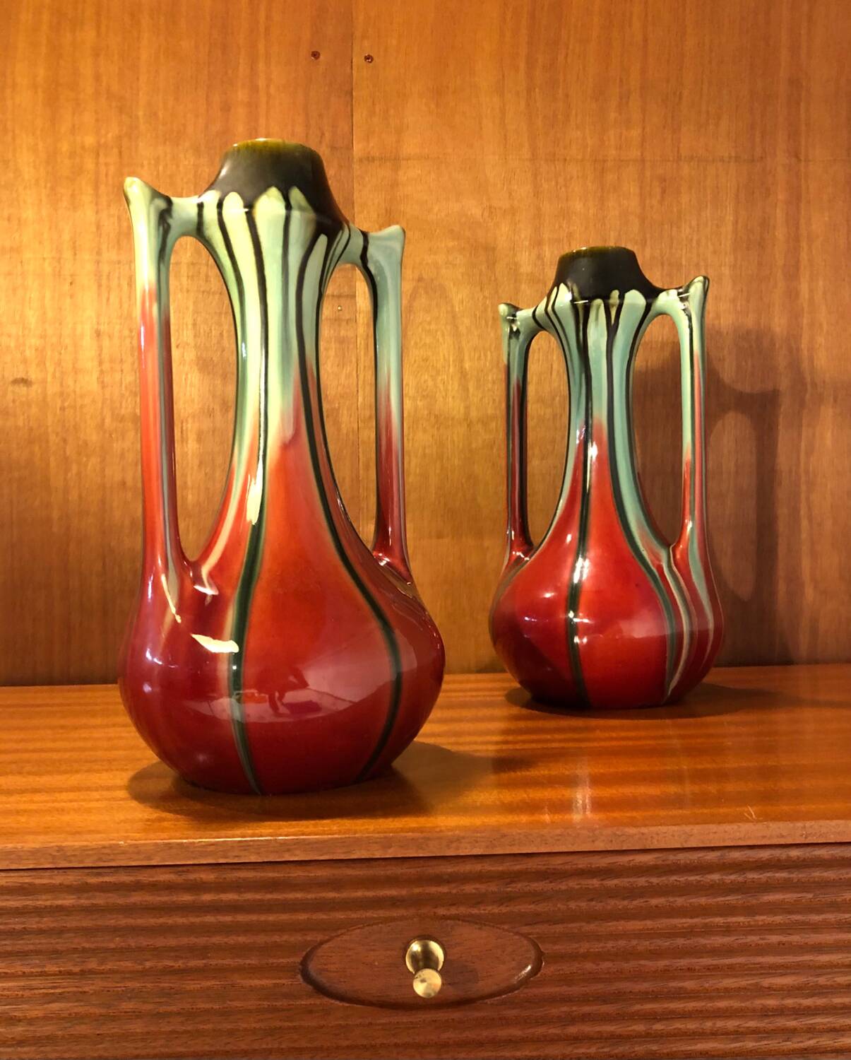 Pair of Art Nouveau ceramic vases