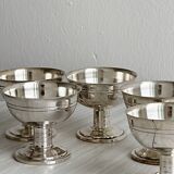 6 coupelles à dessert sur pied en métal brillant