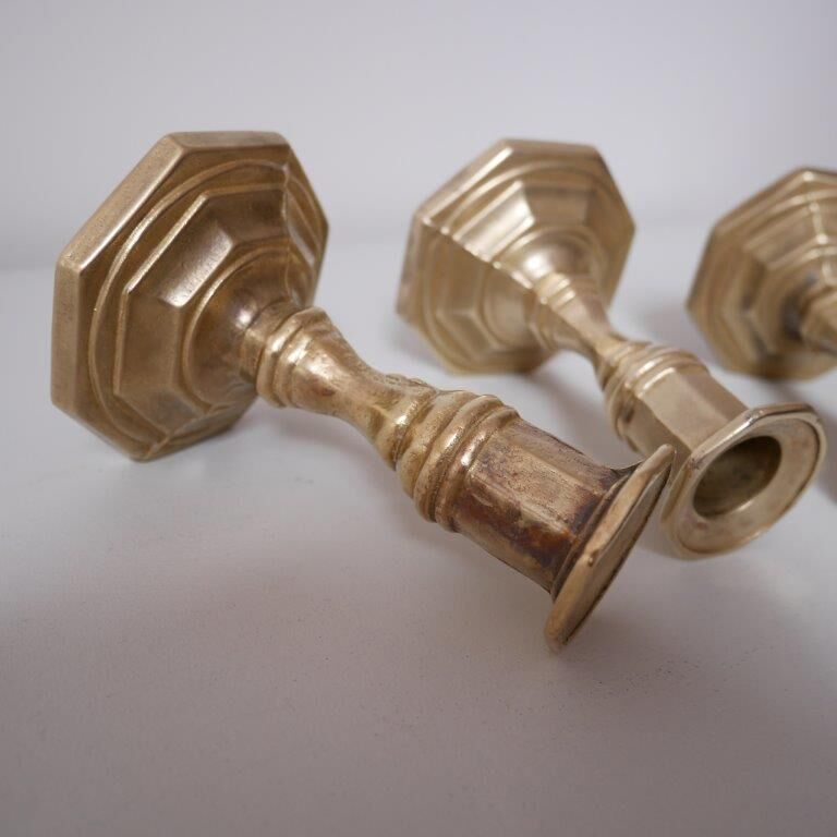 Lot de 3 bougeoirs en laiton Nijhof