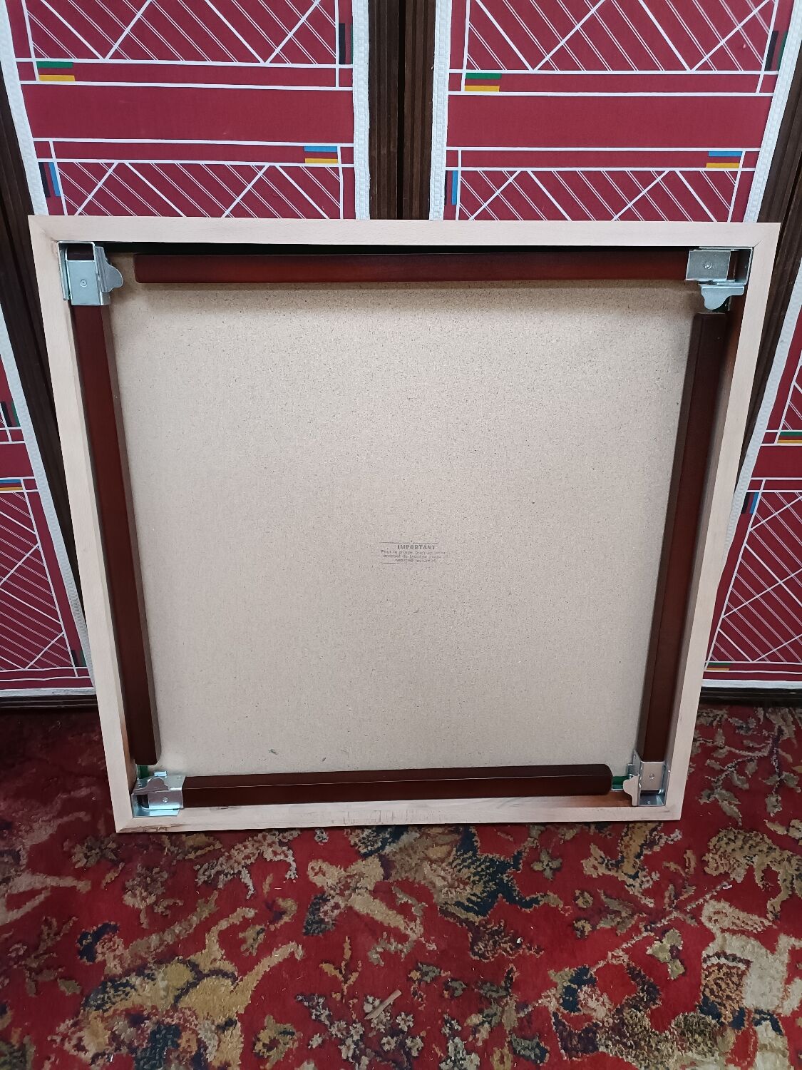 Table de bridge placage acajou et tapis vert, état neuf