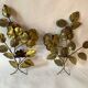 Pair of old wall lights, gold metal, 1950s