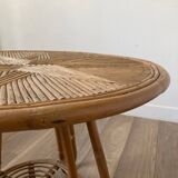 Round rattan coffee table