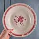 Vintage Badonviller plate – pink floral decoration – opaque porcelain, 1950s
