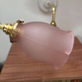Pair of pink tulip wall sconces