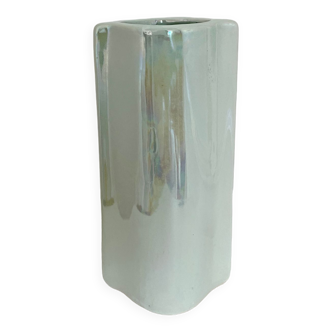 Vase en céramique iridescent vert vintage