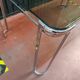 Vintage Italian table with tubular frame and smoked glass, 1970