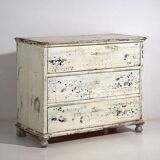 Large antique chest of drawers with white patina (circa 1920) #42