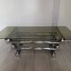 Table basse en métal chromé et verre fumé, années 70