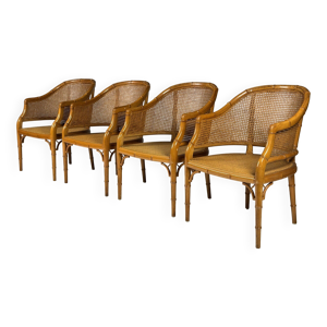 Ensemble de 4 chaises - manger bambou