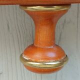 Wall-mounted coat rack in wood and brass