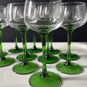 Lot de 12 verres Roemer alsacien pied vert