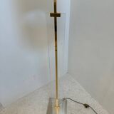 Plexi and gold metal floor lamp, 1970s