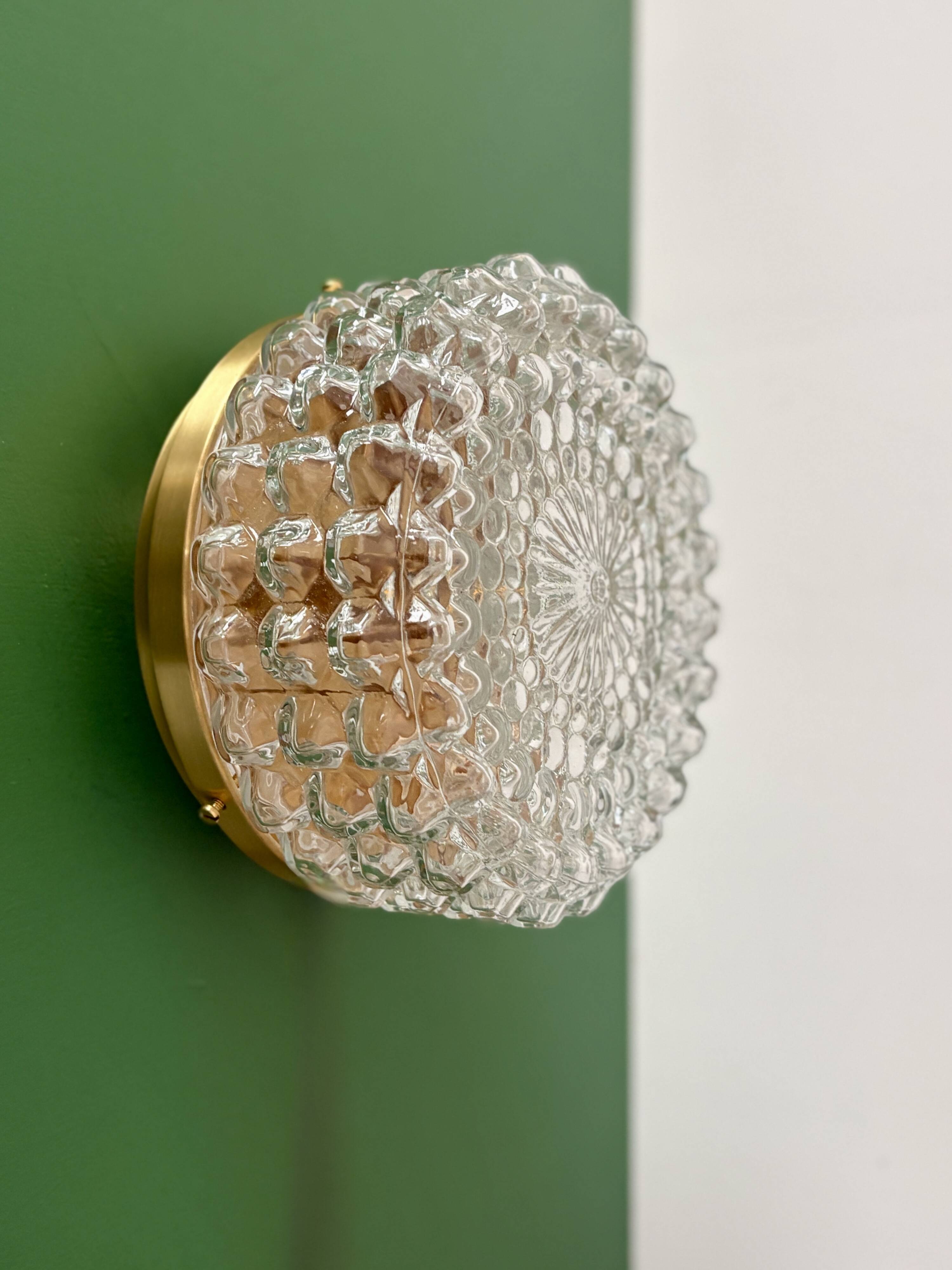 Vintage moulded glass wall or ceiling light globe