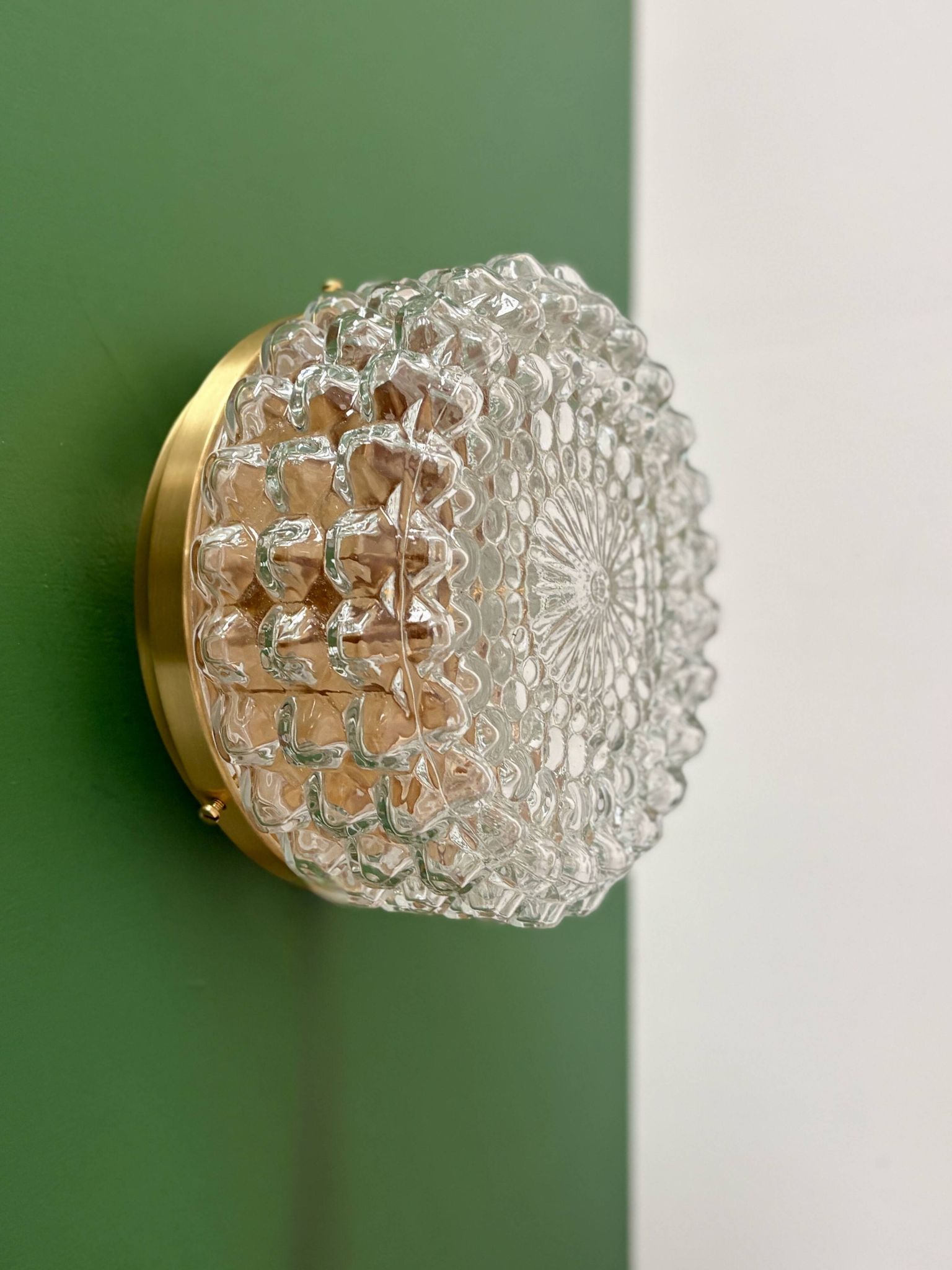 Vintage moulded glass wall or ceiling light globe