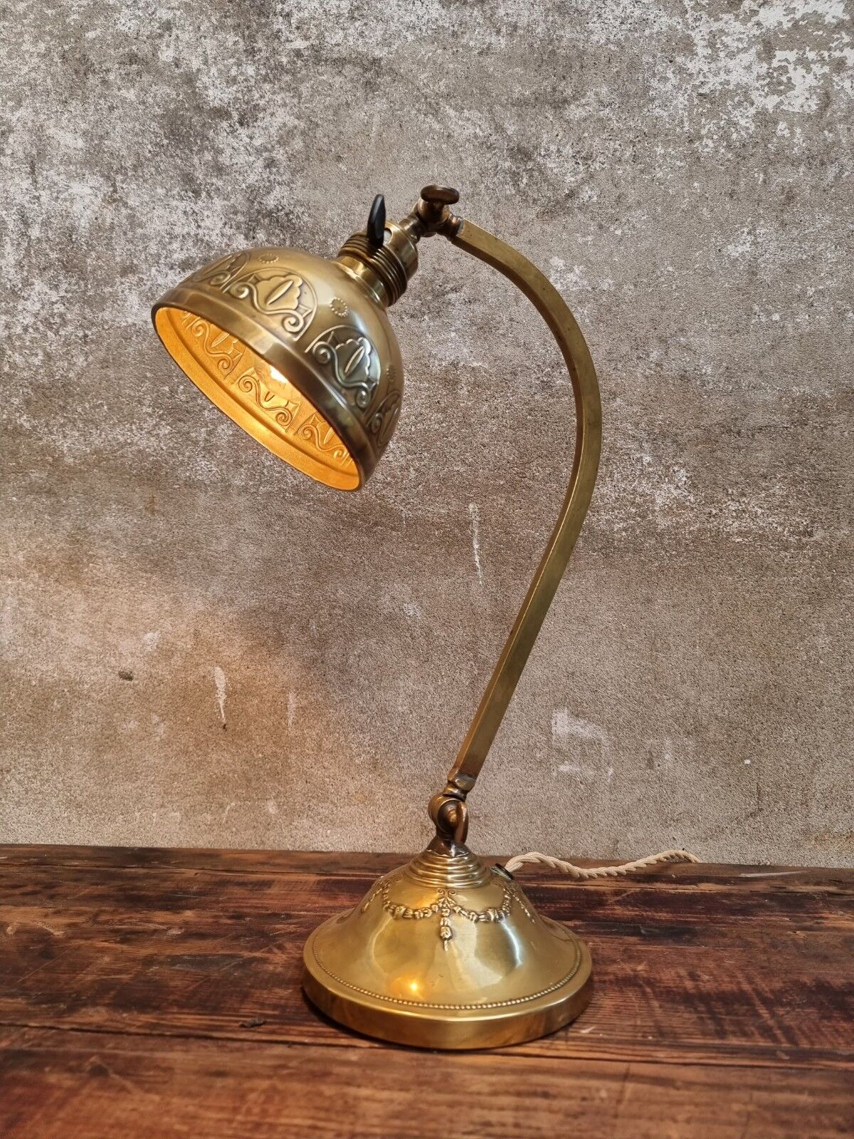 Antique table lamp copper desk lamp