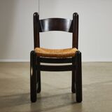 Chaise rustique en osier avec cadre en bois massif, 2 pièces
