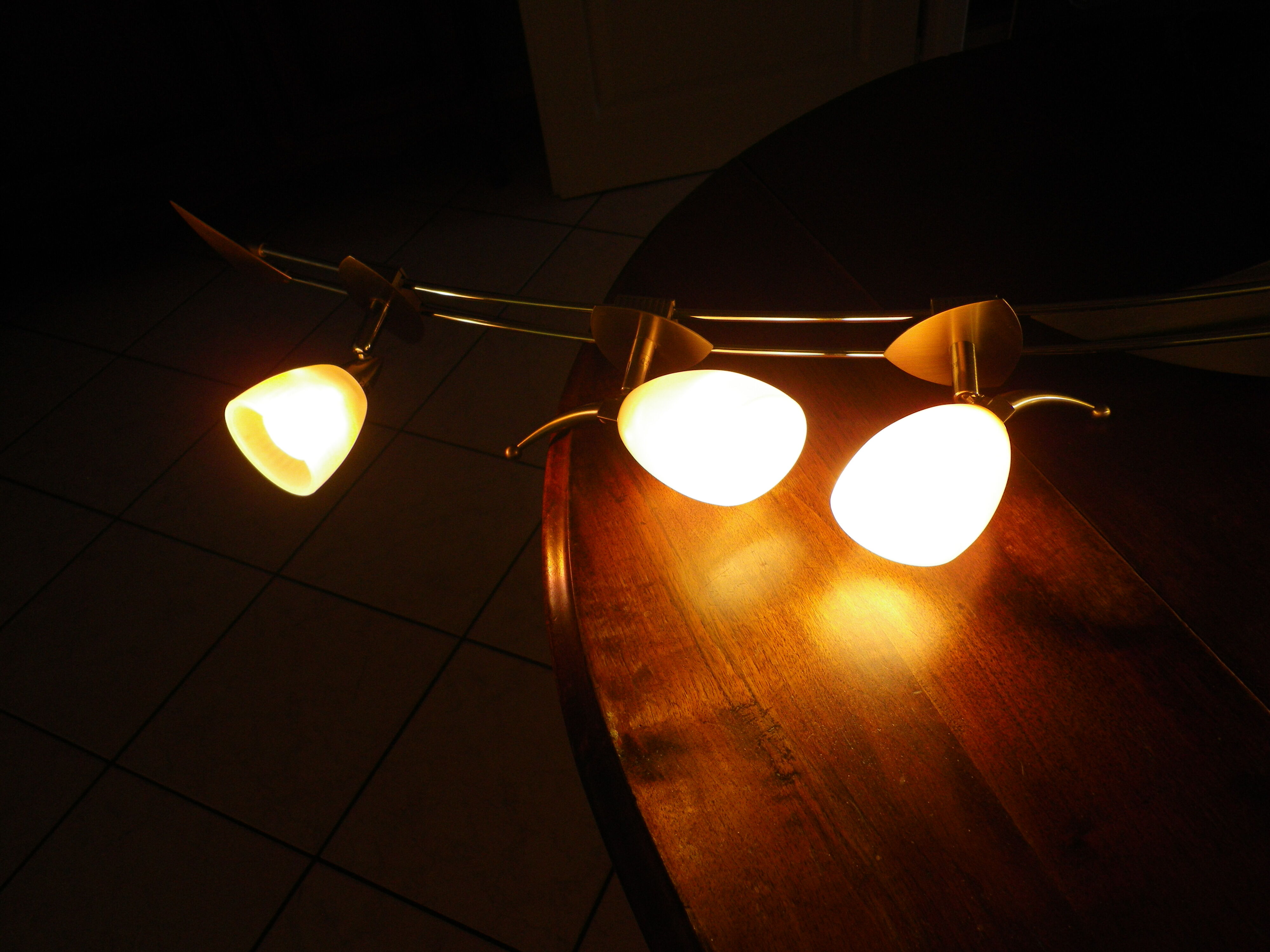 "Paulmann" 1m40 design hanging 6 lights anodized aluminium - 70s