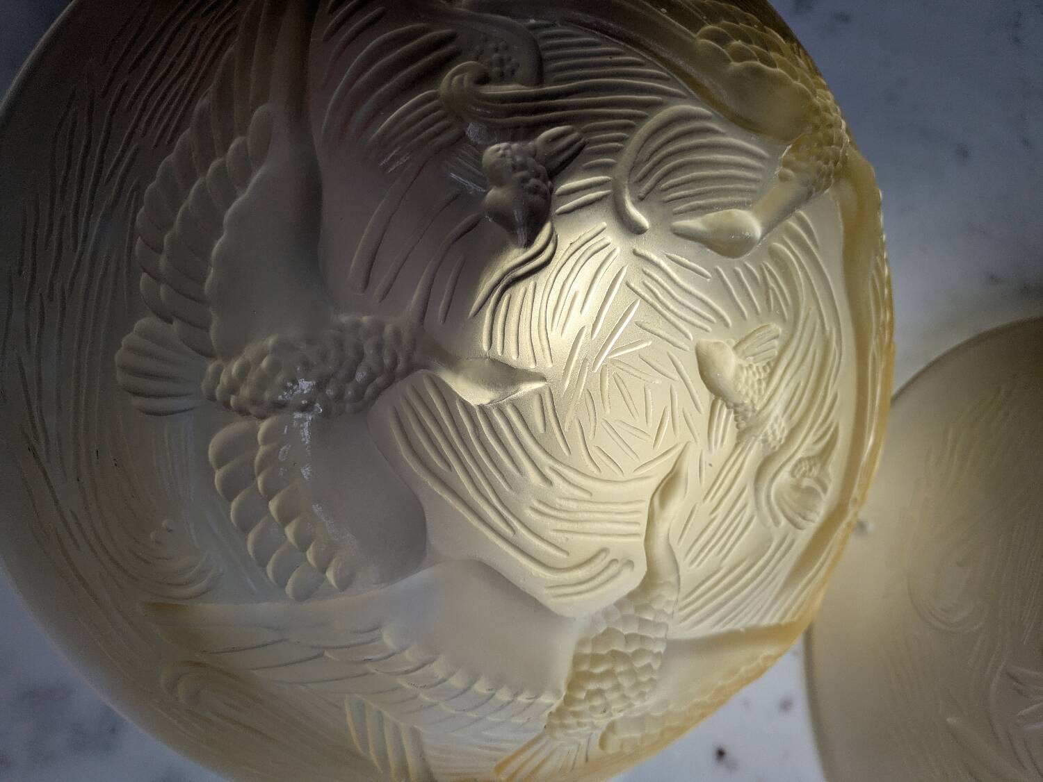 Art Deco pendant light duo