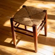 Wood and straw stool - Rustic style