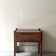 Elm wood side table / bedside table, Maison Regain 1960