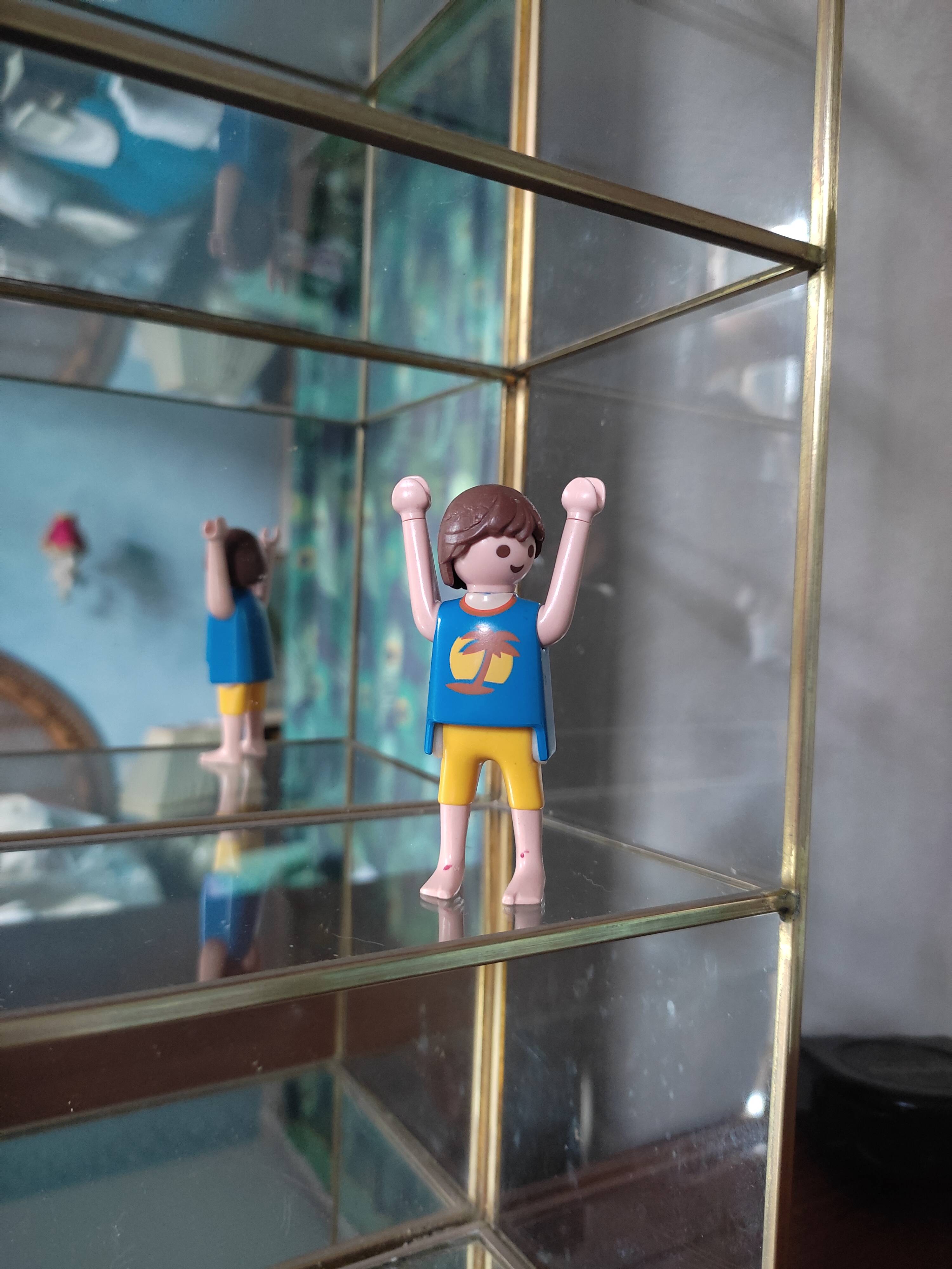 Glazed brass shelf to install