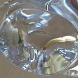 Old 2-light crystal candlestick signed SCHNEIDER FRANCE vintage design from the 60s