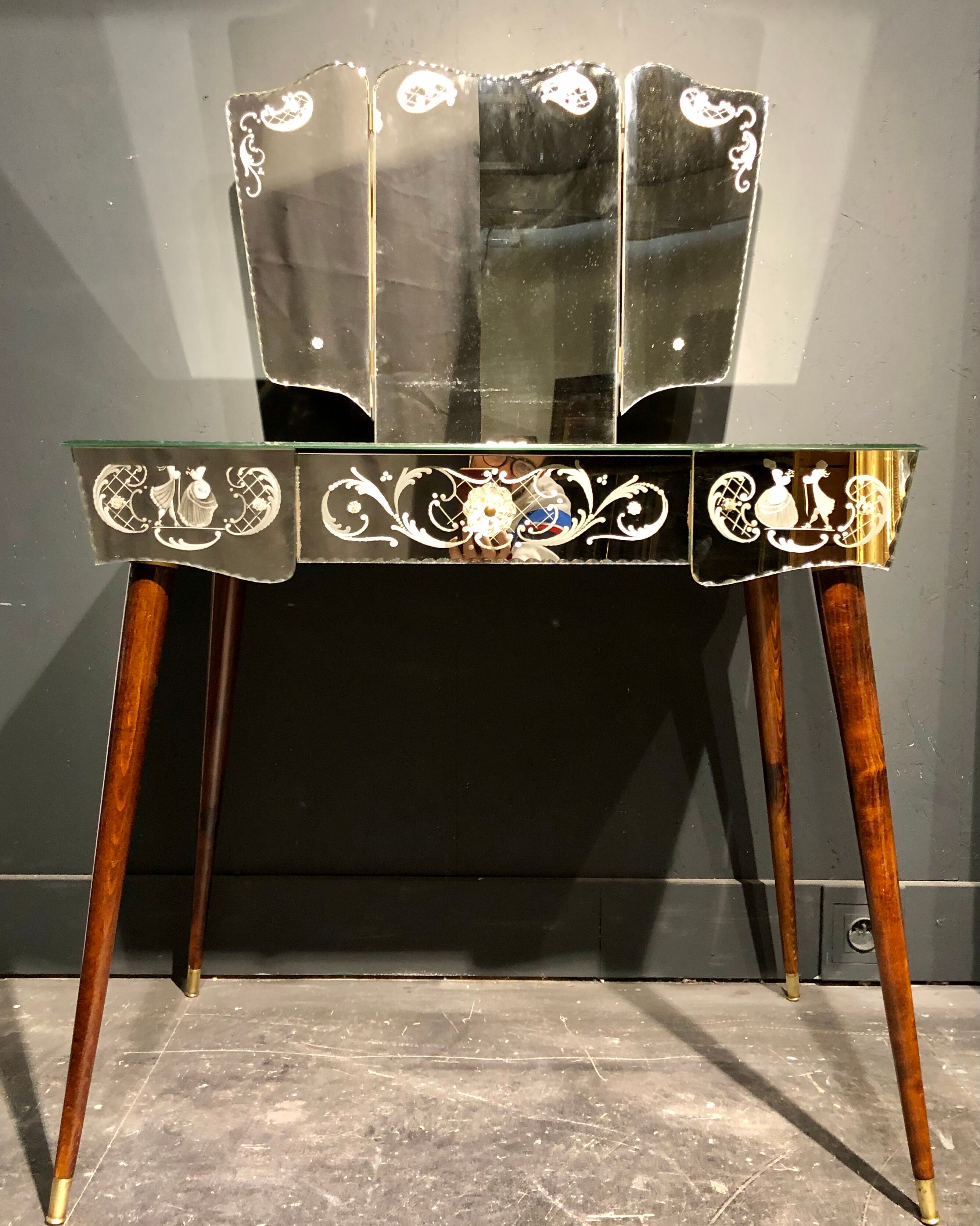 Coiffeuse miroir vintage année 50