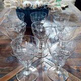Lot de 8 verres anciens en cristal - Année 40-50