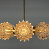 1960's brass & glass chandelier by kamenicky senov, 2 pieces available