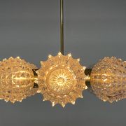 1960's brass & glass chandelier by kamenicky senov, 2 pieces available