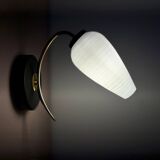 Vintage globe wall lamp in white opaline