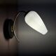 Vintage globe wall lamp in white opaline