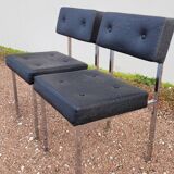 Paire de chaises en skaï design chromé - 1950s