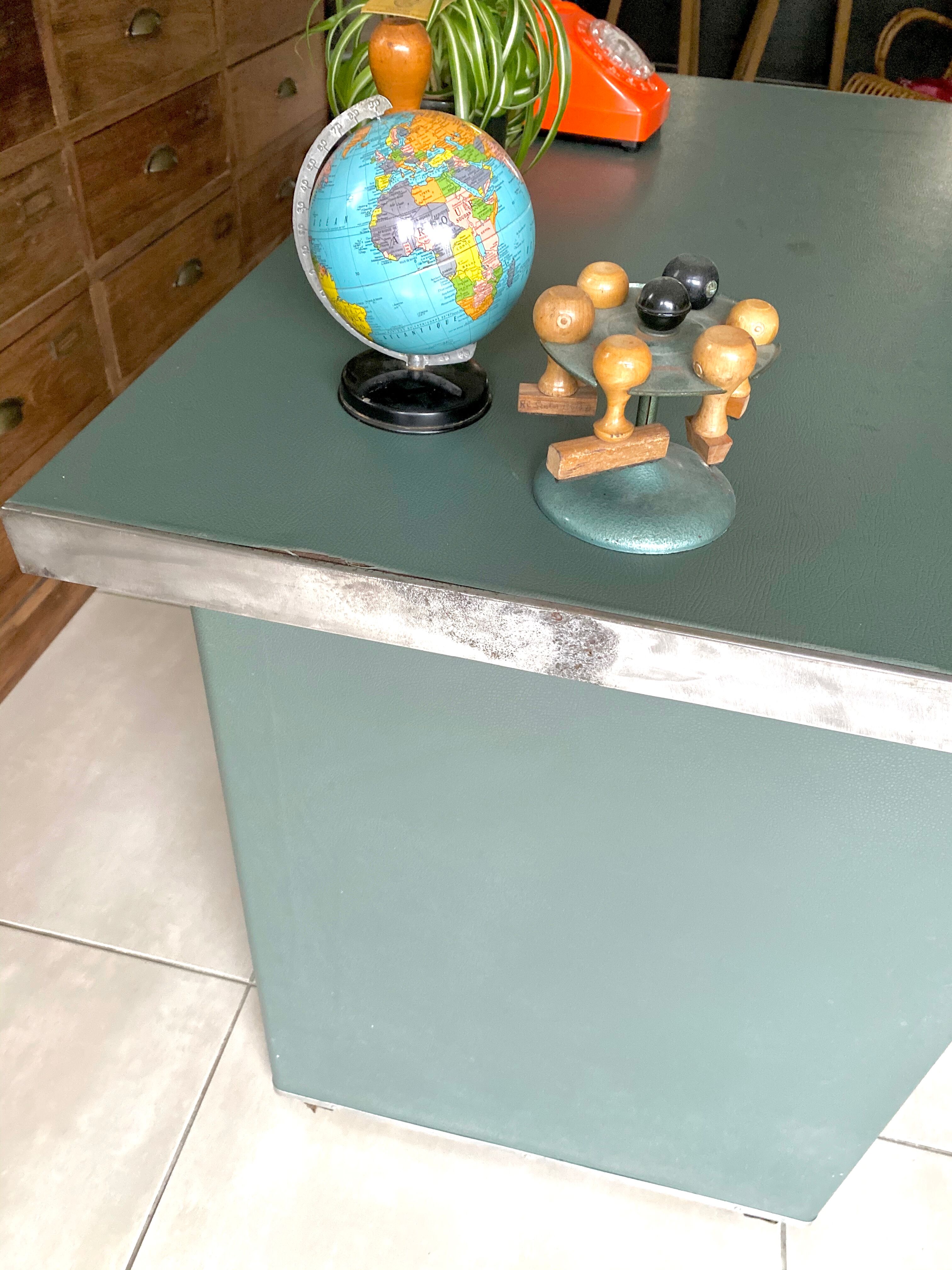 Vintage green metal industrial office