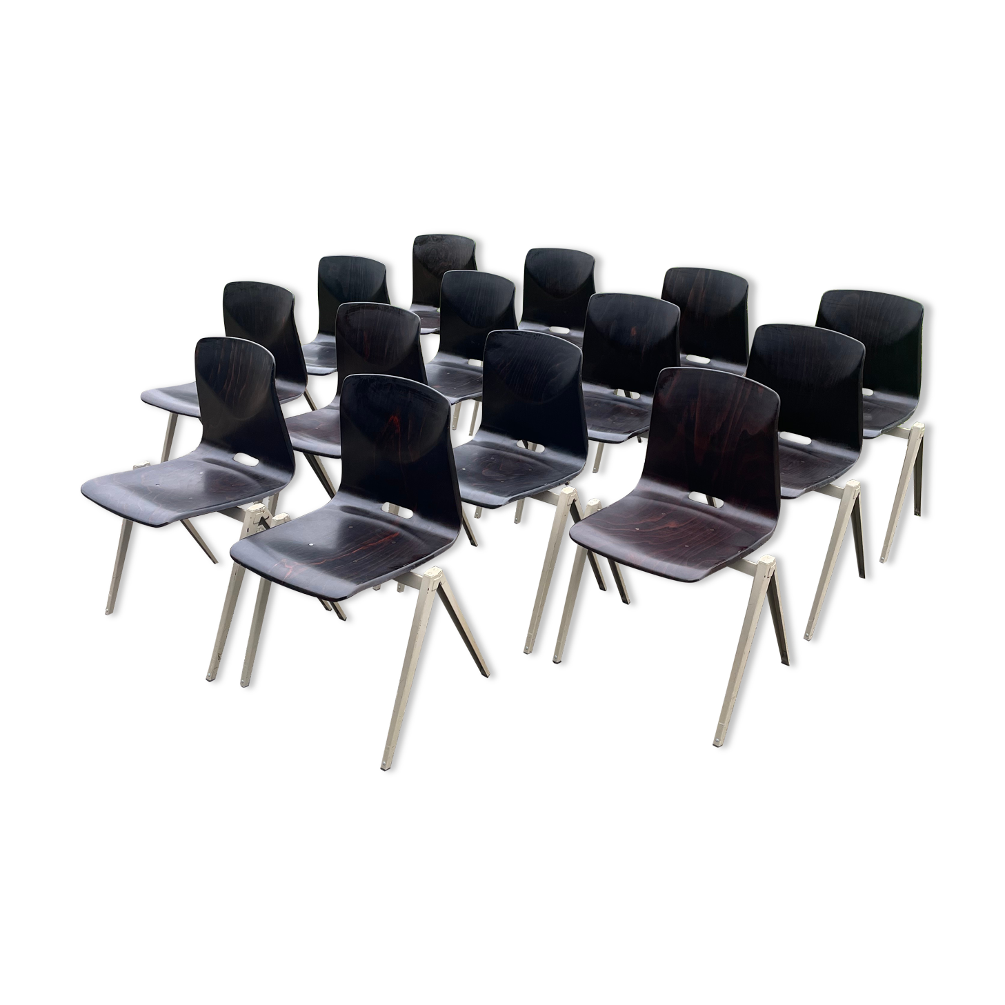 Set of 14 Galvanitas S22 chairs