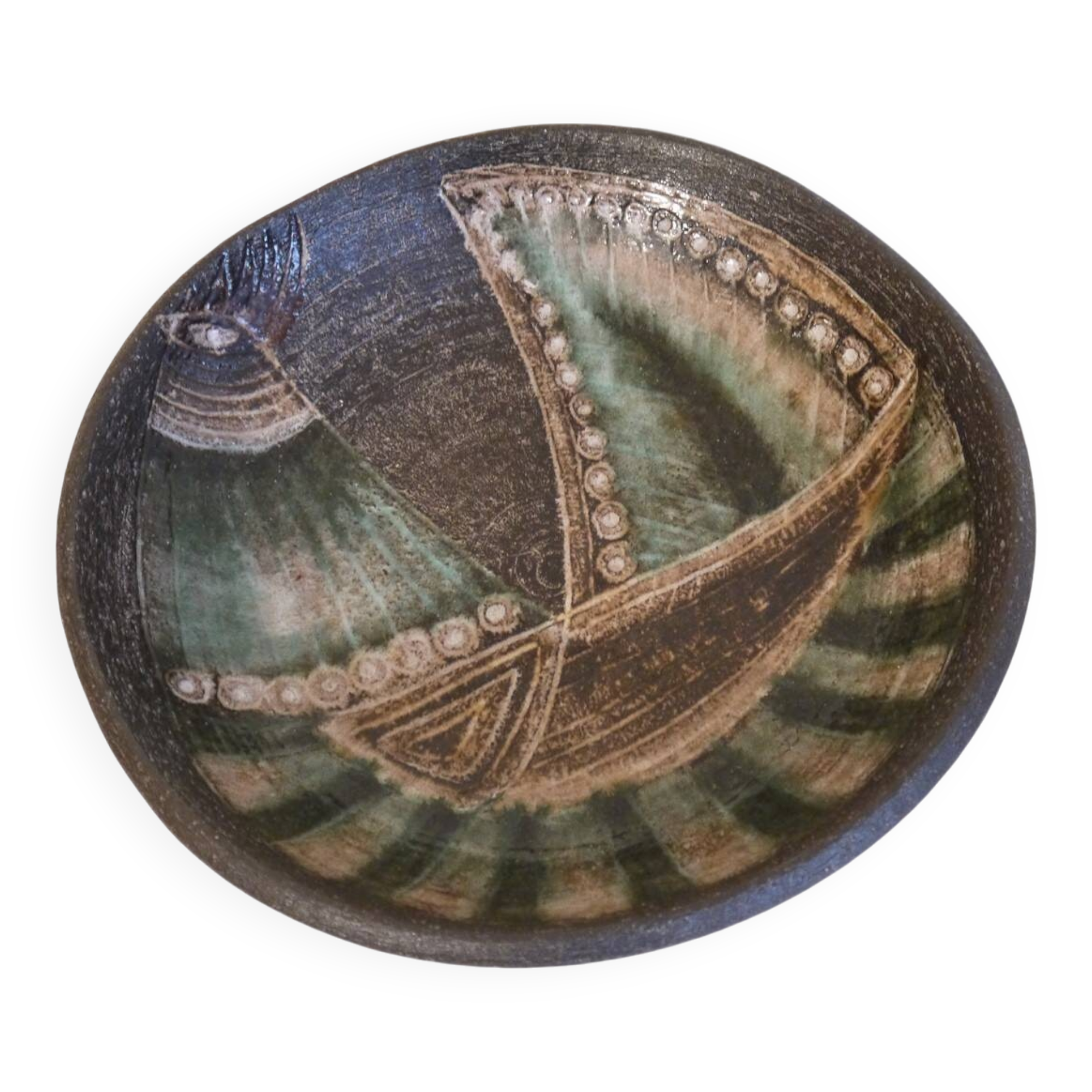 Swedish ceramic dish by Elsi Bourelius