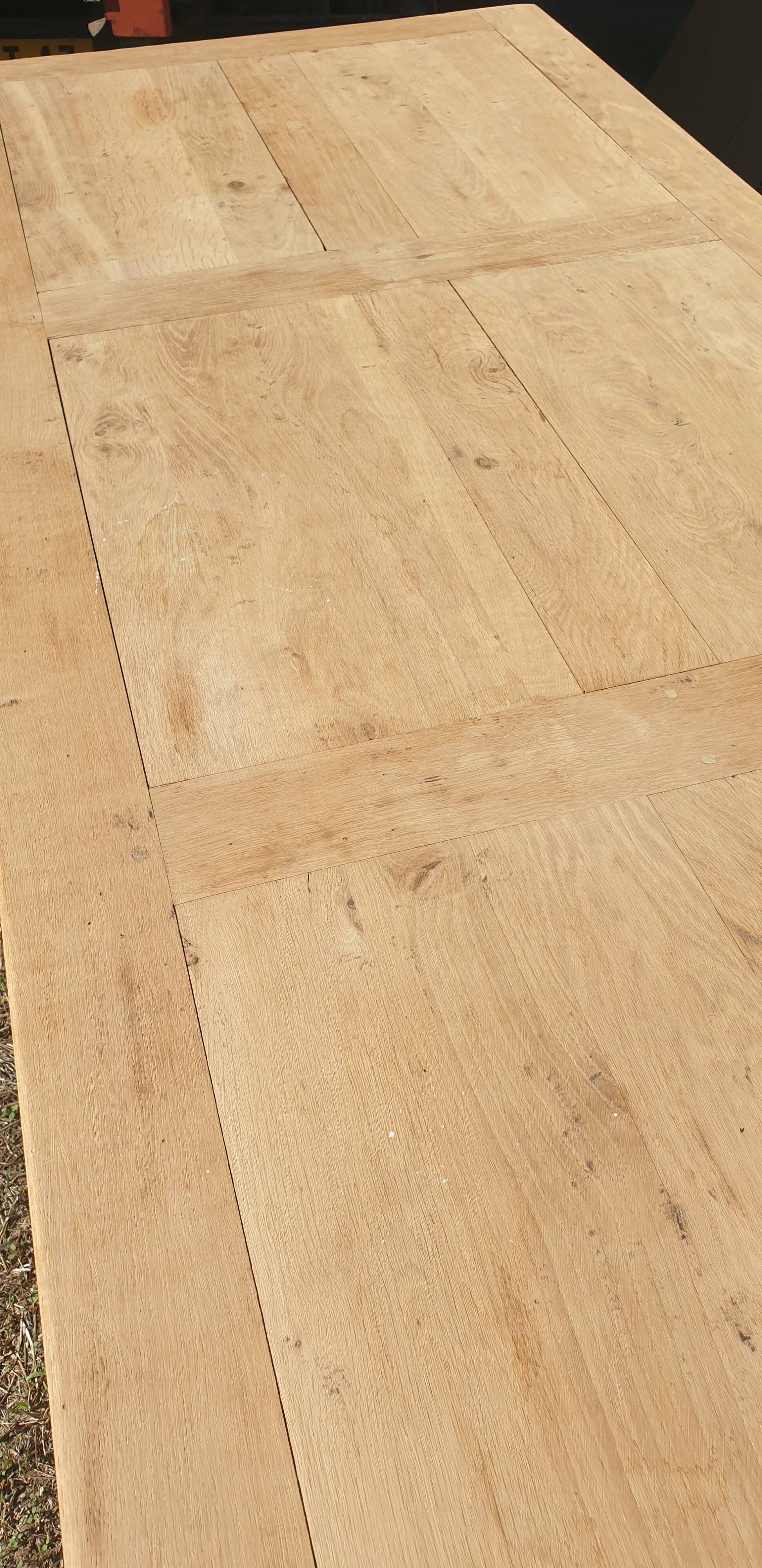 Natural wood farmhouse table