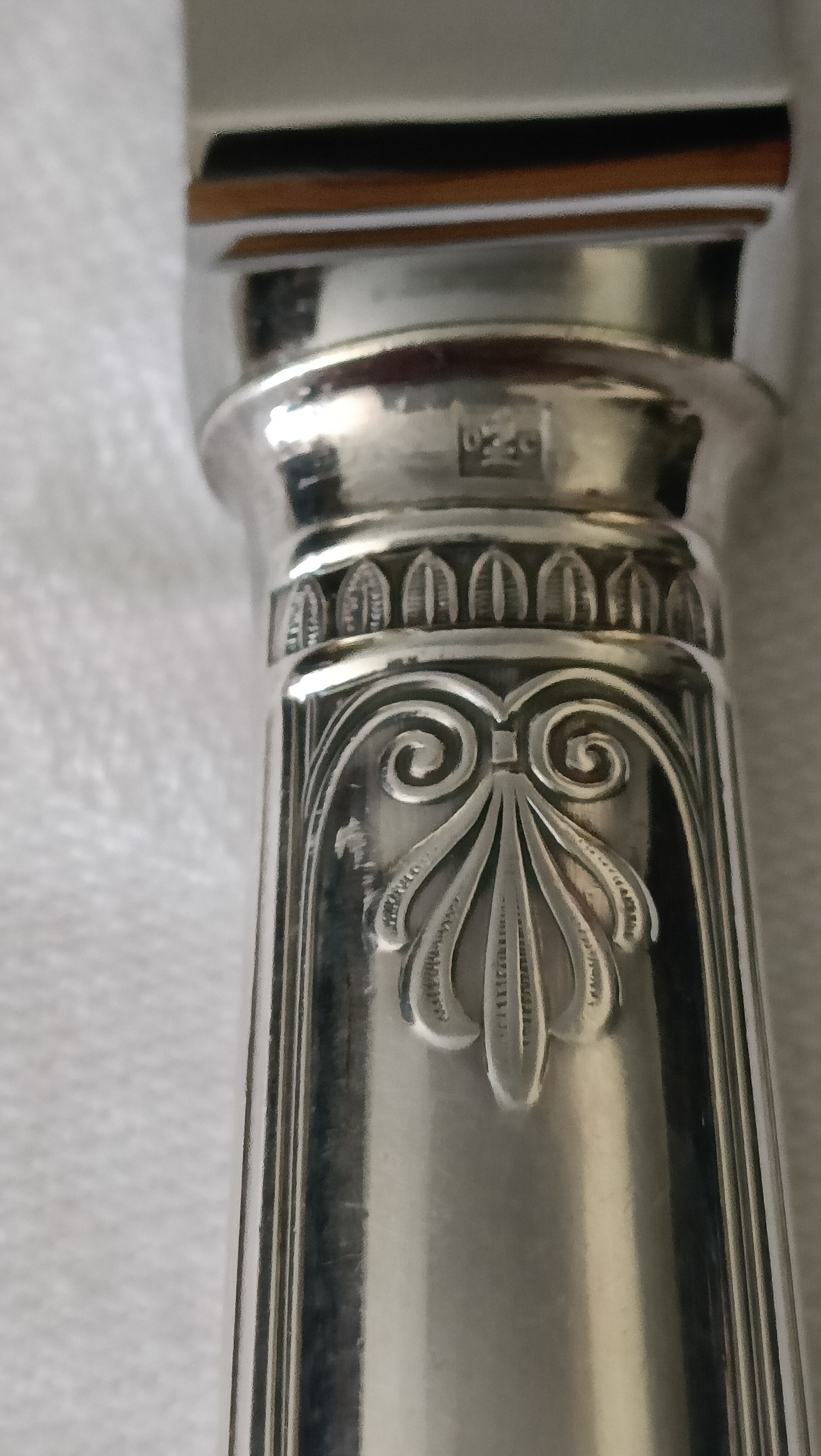 Silver metal cheese knife from christofle model "malmaison"