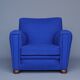 Royal blue wool club chair armchair. 1930s