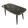 Table basse vintage en formica noir et or
