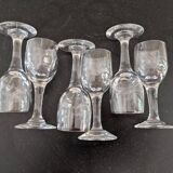 6 small vintage liqueur glasses