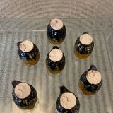 Set of 7 small glasses of Zoomorphic Vallauris Chicks