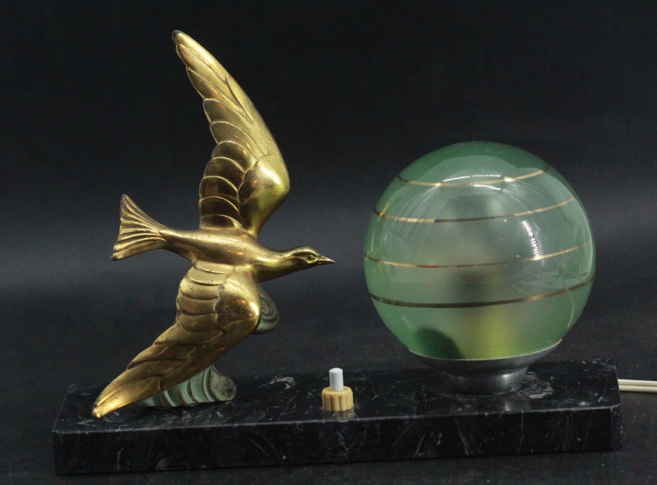 Art deco bird lamp